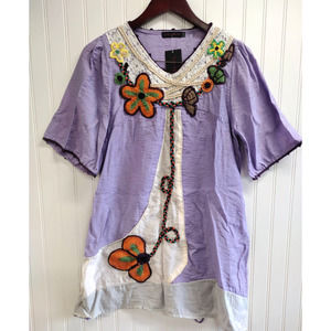 Sylc Camisa Purple Embellished Casual Dress Size S/M NEW